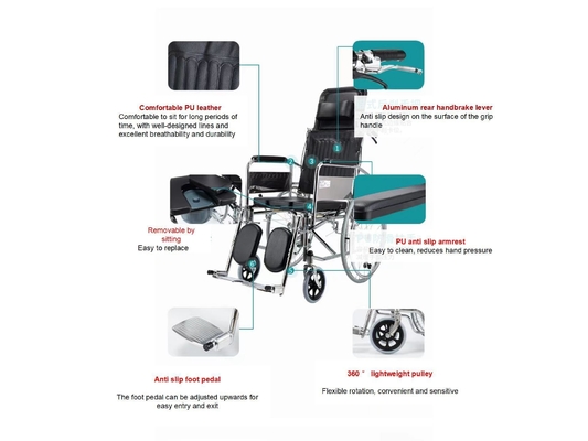 Sedie a rotelle pieghevoli portatili leggere Sedie a rotelle manuali per terapia di riabilitazione