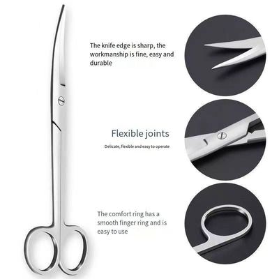 18 cm forbici monouso in acciaio inossidabile per proprietà Strumenti medici chirurgici