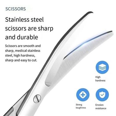 18 cm forbici monouso in acciaio inossidabile per proprietà Strumenti medici chirurgici