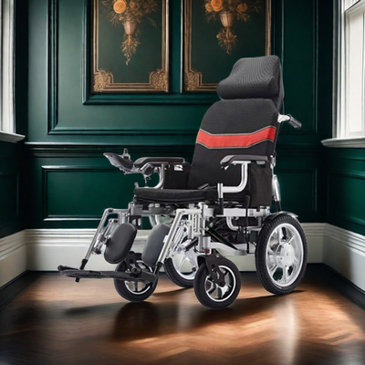 Sedile a rotelle elettrico in lega di alluminio da 83*43*79 cm con sistema di controllo intelligente avanzato