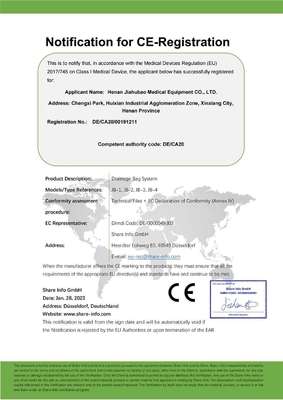Certificazione CE Sacchetto di raccolta dell'urina in PVC da 1500 ml Disegno di lusso sterilizzato