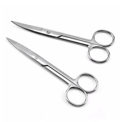 Strumenti chirurgici 14cm Medicina forbice curva in acciaio inossidabile Dissezione dritta