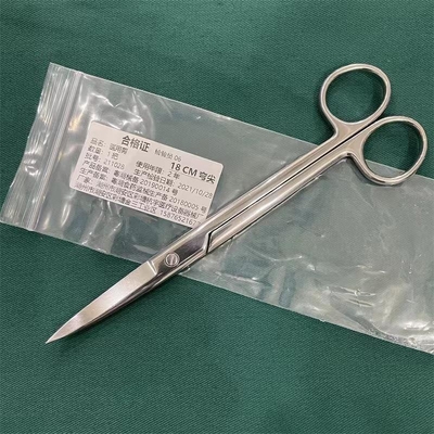 Strumenti chirurgici 14cm Medicina forbice curva in acciaio inossidabile Dissezione dritta