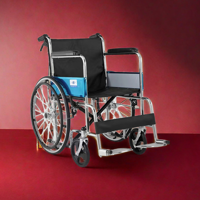 Sedia a rotelle pieghevole per apparecchiature mediche manuali di capacità di 1 unità e design leggero