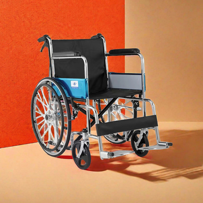 Sedile a rotelle a tre ruote di plastica pieghevole per adulti con disabilità fisica