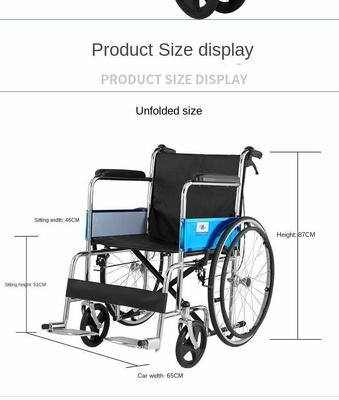 Sedia a rotelle manuale portatile leggera professionale per disabili in piedi a casa