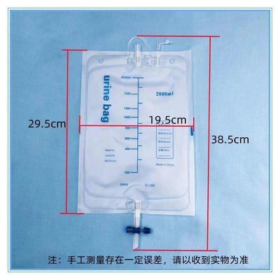 Sacchetto per il drenaggio delle urine da 2000 ml con prestazioni rimovibili e design a bordo morbido impermeabile