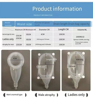 Sacchetto per il drenaggio delle urine da 2000 ml con prestazioni rimovibili e design a bordo morbido impermeabile