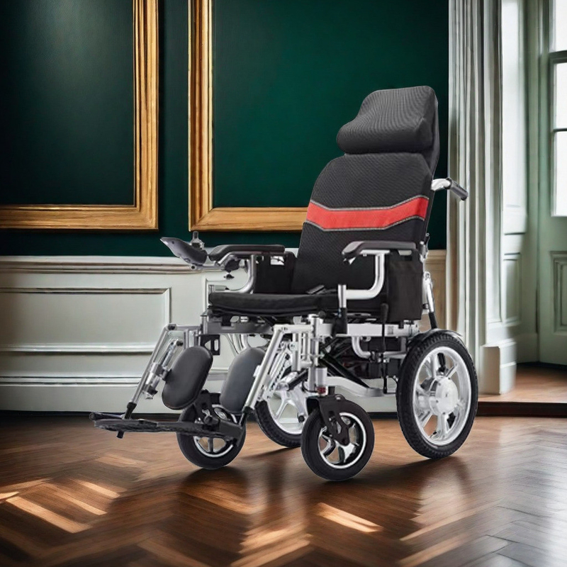 Sedia a rotelle pieghevole a 24 V con pieghevole veloce e shock absorbing design