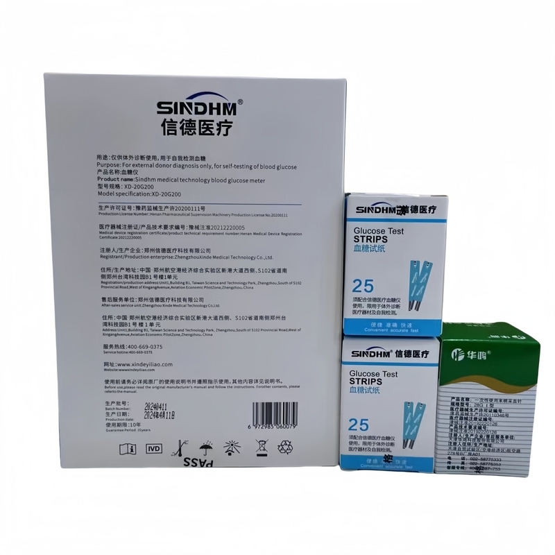 Tune-Free Code Glucometro Strips per il controllo dello zucchero nel sangue Set per la raccolta e la microscala